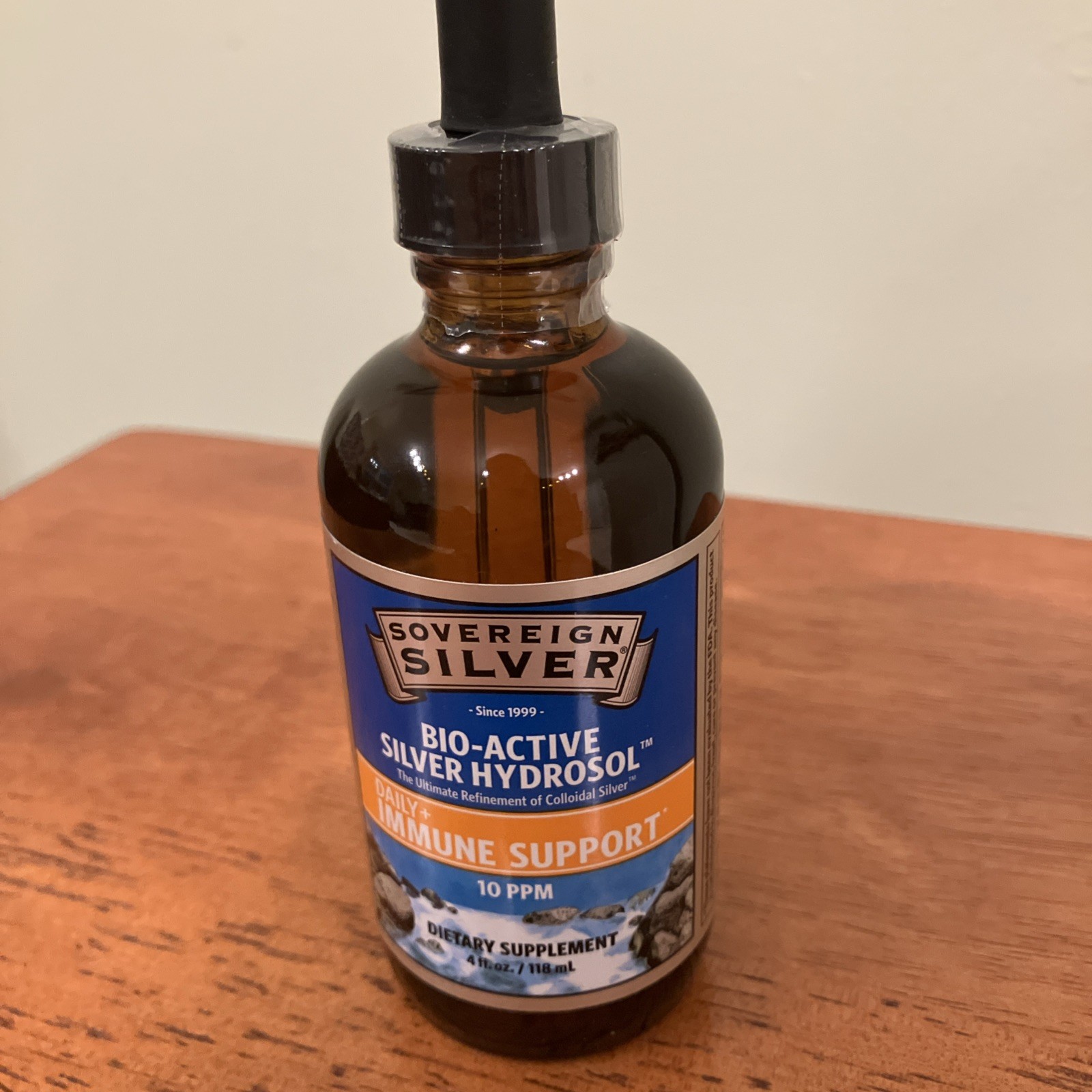 Sovereign Silver Bio-Active Silver Hydrosol 10 ppm Liquid 4 oz Exp 09/2026