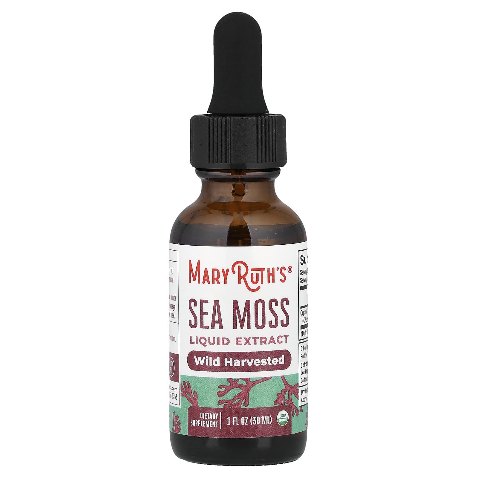Organic Sea Moss Liquid Extract, Alcohol Free, 1,140 mg, 1 fl oz (30 ml)