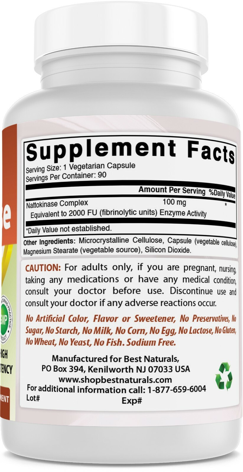 Best Naturals Nattokinase 100 mg 90 Vcaps