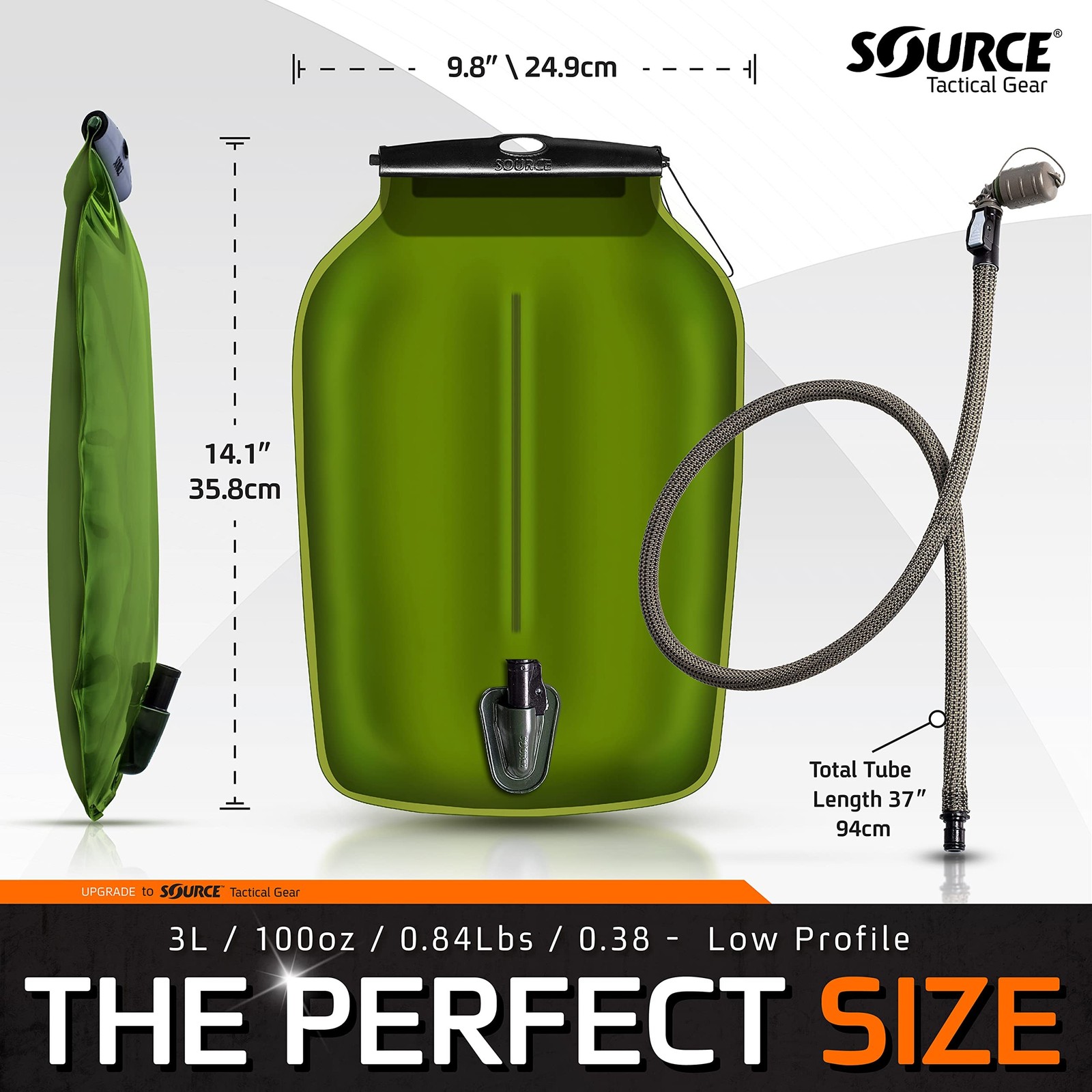 Source Hydration Bladder WLPS Low Profile – 3 Liter (100oz) Water Bladder wit…