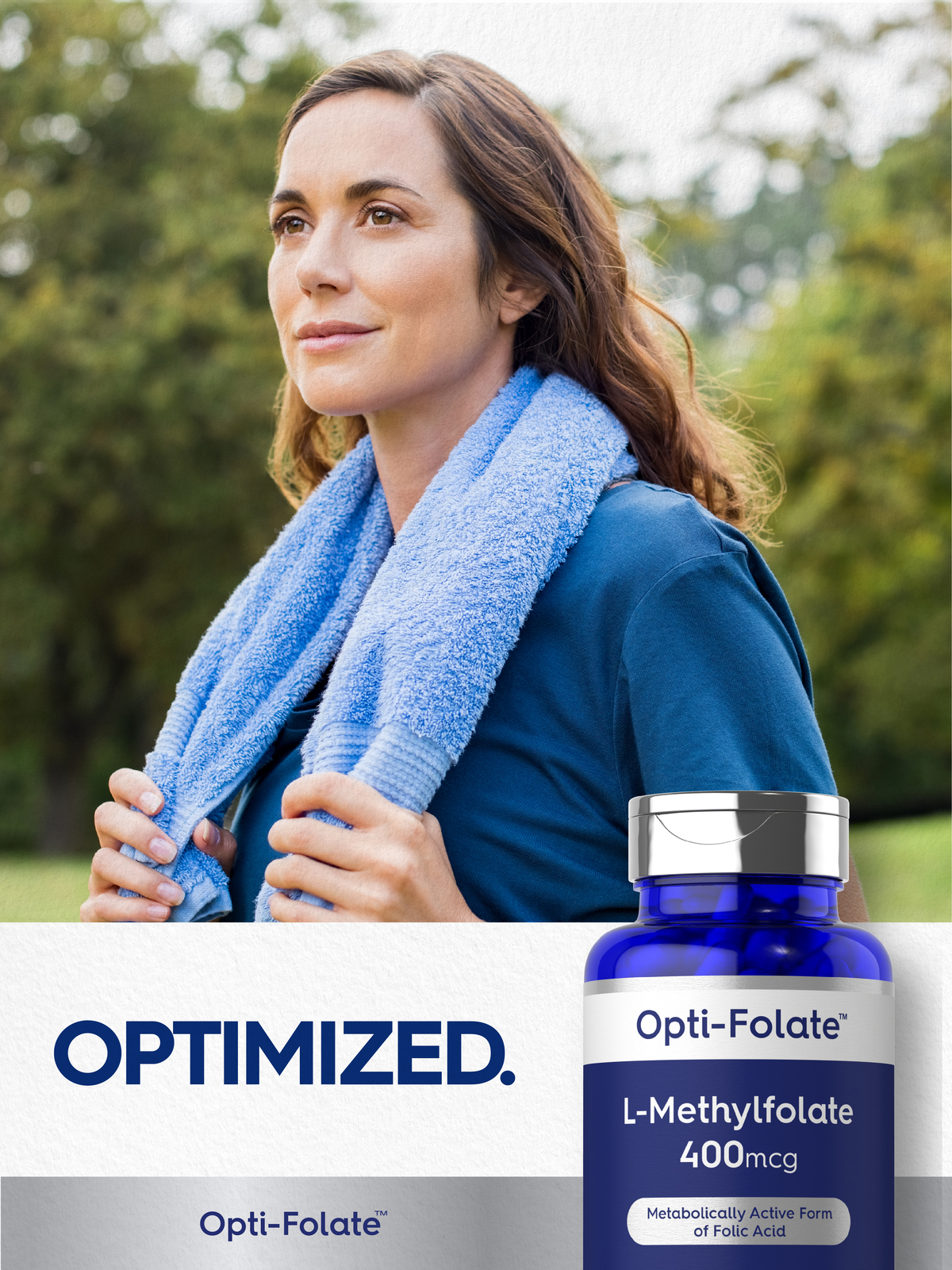 L Methylfolate 400mcg | 120 Capsules | Vegetarian | Non-GMO | by Opti-Folate