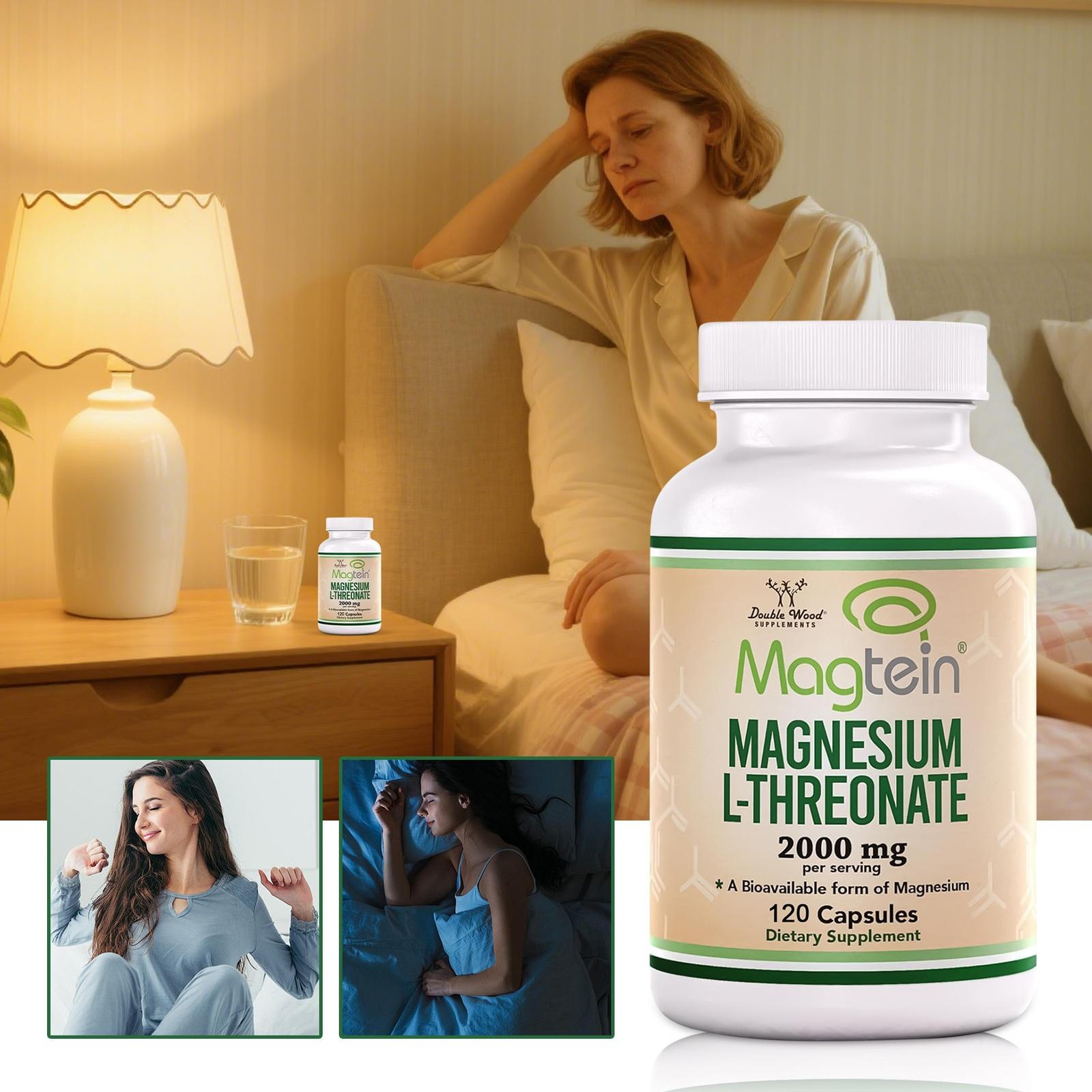 Magtein Magnesium L-Threonate 2000 Mg – High Absorption Supplement 120 Capsules