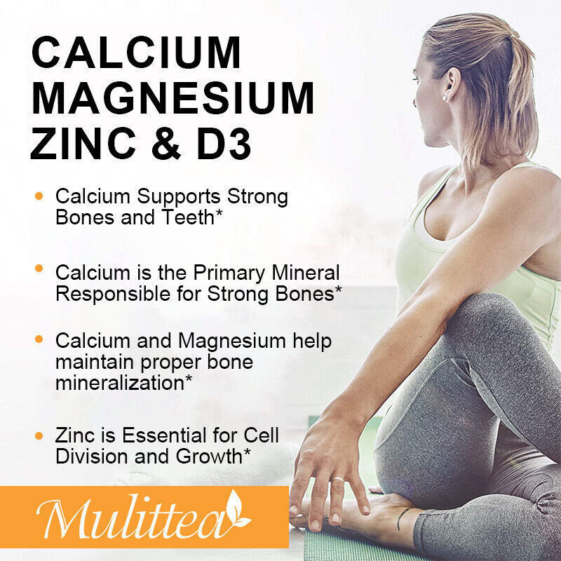 Calcium Magnesium Zinc with Vitamin D3 Strong For Bone Health Muscle Improvement