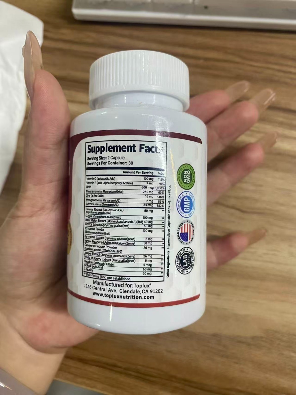 Toplux Blood Sugar ComplexCinnamon Chromium Bitter Melon 20 Active Ingredients