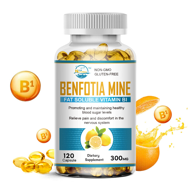 Nature’s Live Benfotiamine 300mg (120 Vegetarian Capsules)-No Stearates-Non GMO