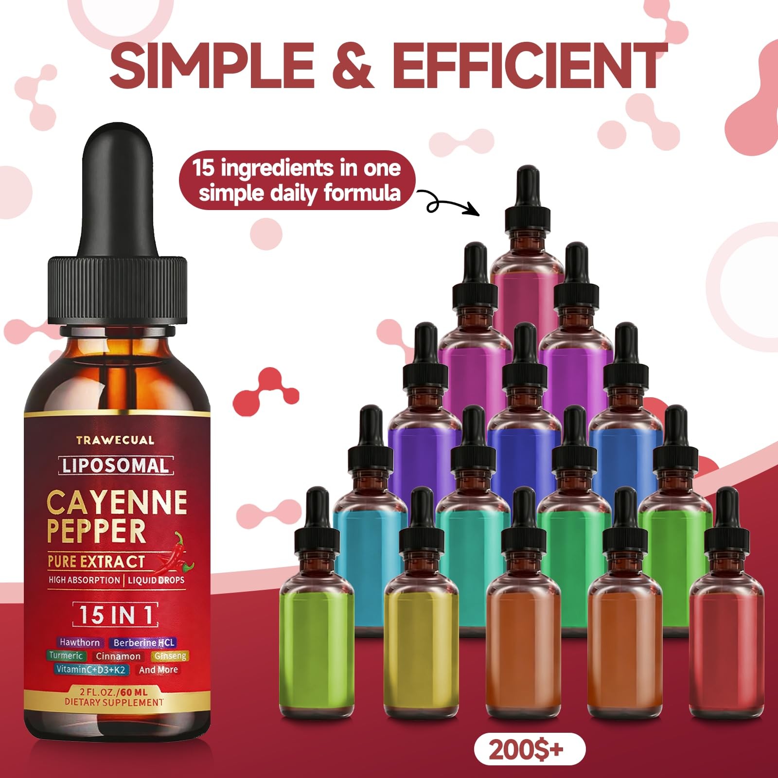 2 Pack Liposomal Cayenne Pepper Drops | 120ml Total, with 15 Natural Ingredie…
