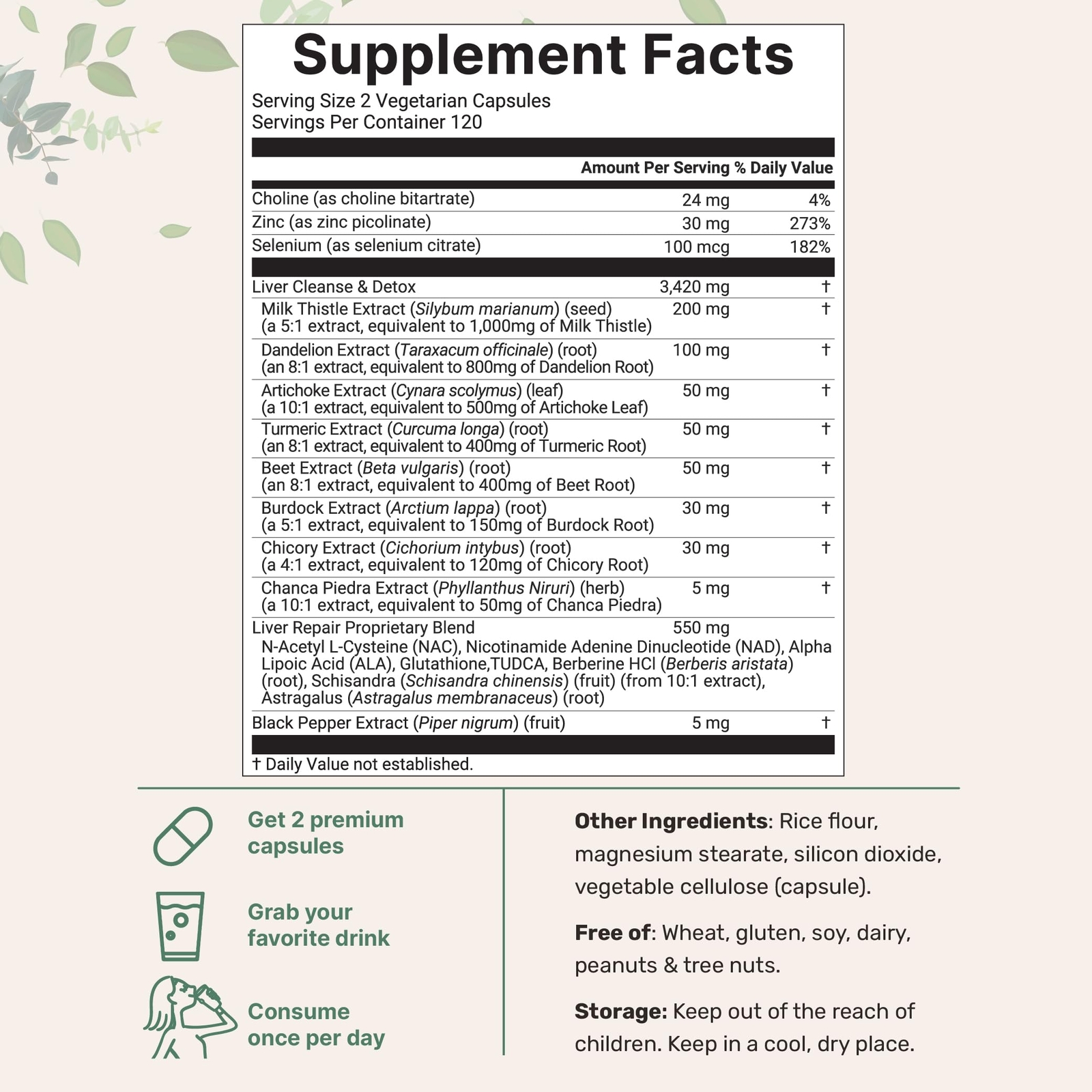 Liver Detox Supplement – 240 Veggie Caps, Milk Thistle & 20-in-1 Support-