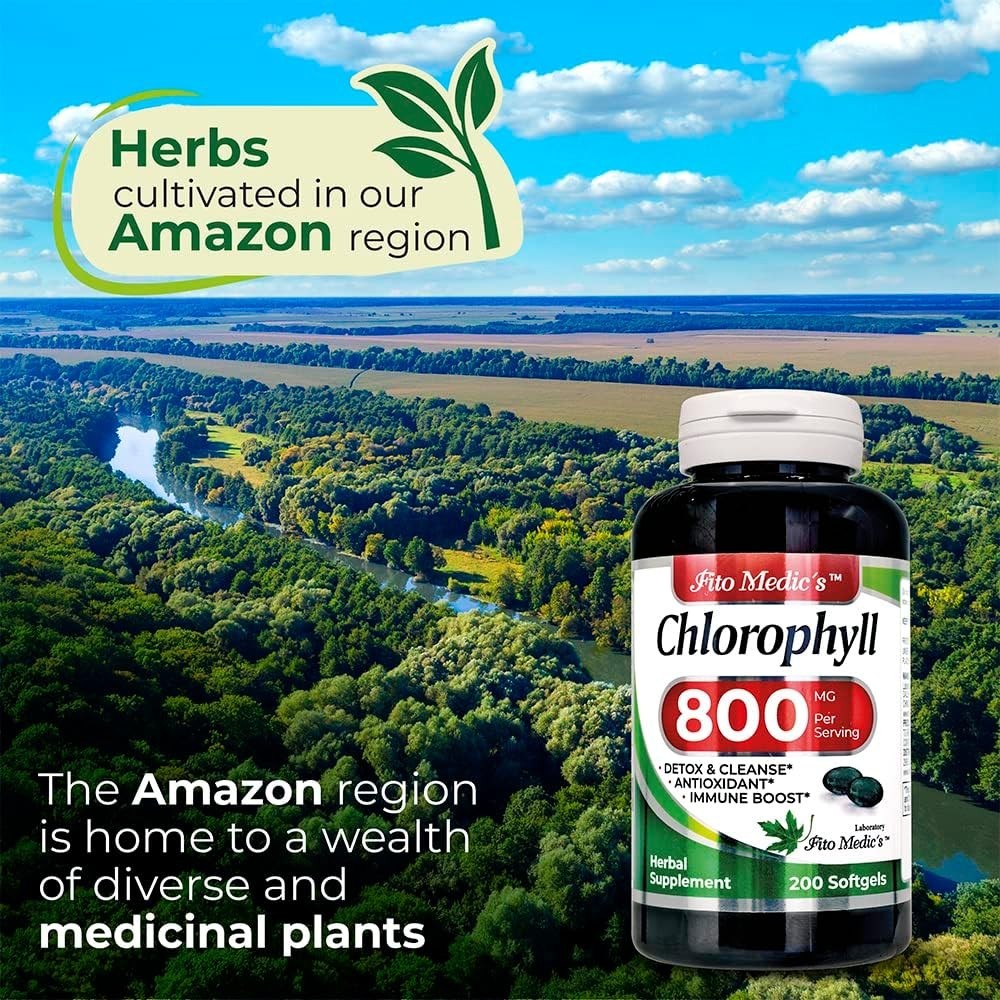 Lab – Chlorophyll – pure – 800 mg per serving- 200 Softgels – chlorophyll capsul