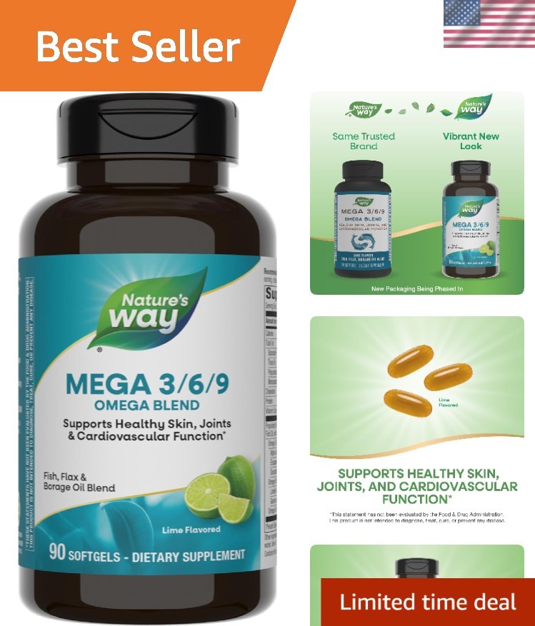 Mega 3/6/9 Omega Blend, Supports Healthy Skin, Joints, Cardiovascular Functio…