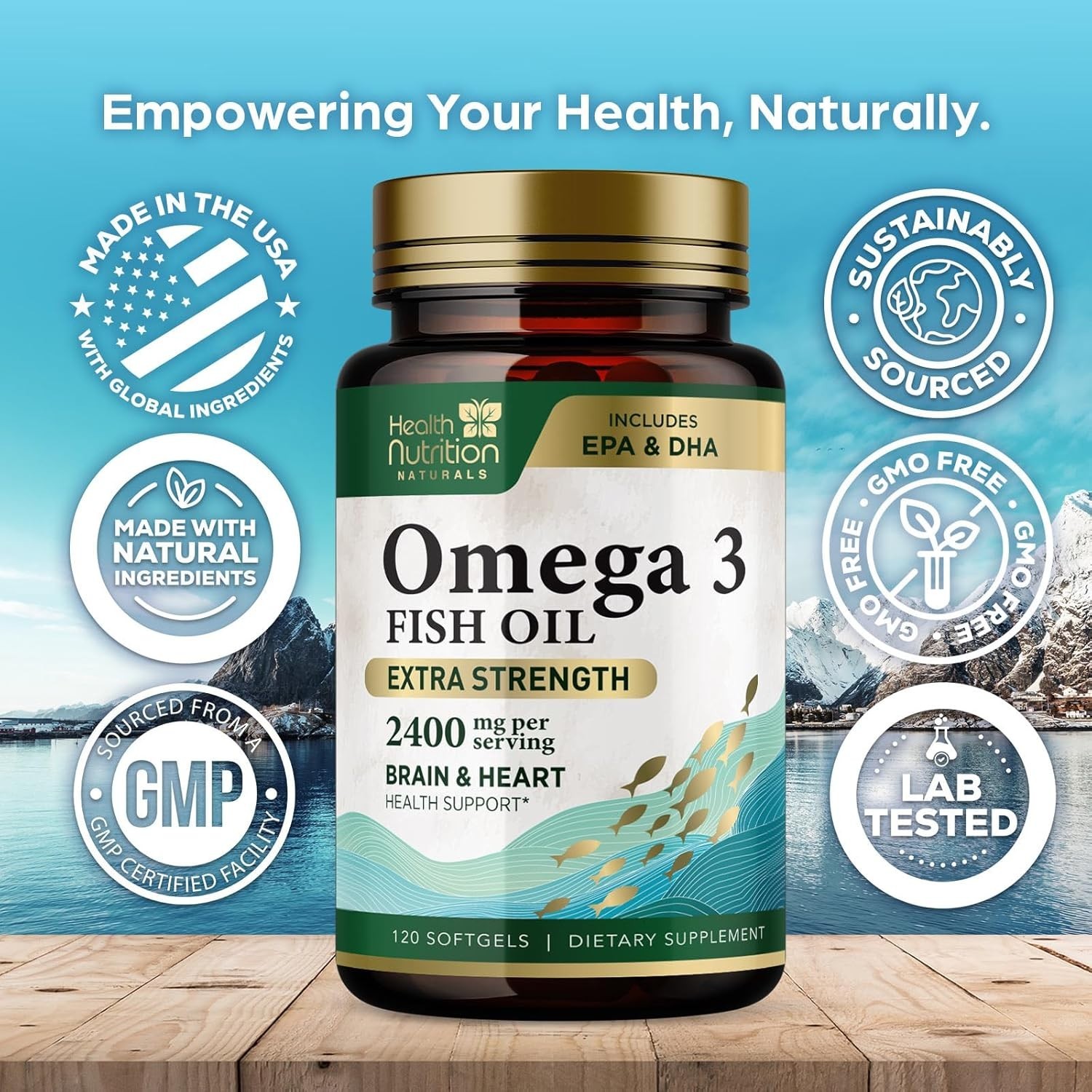 Omega 3 Fish Oil Capsules Triple Strength 2000mg EPA & DHA