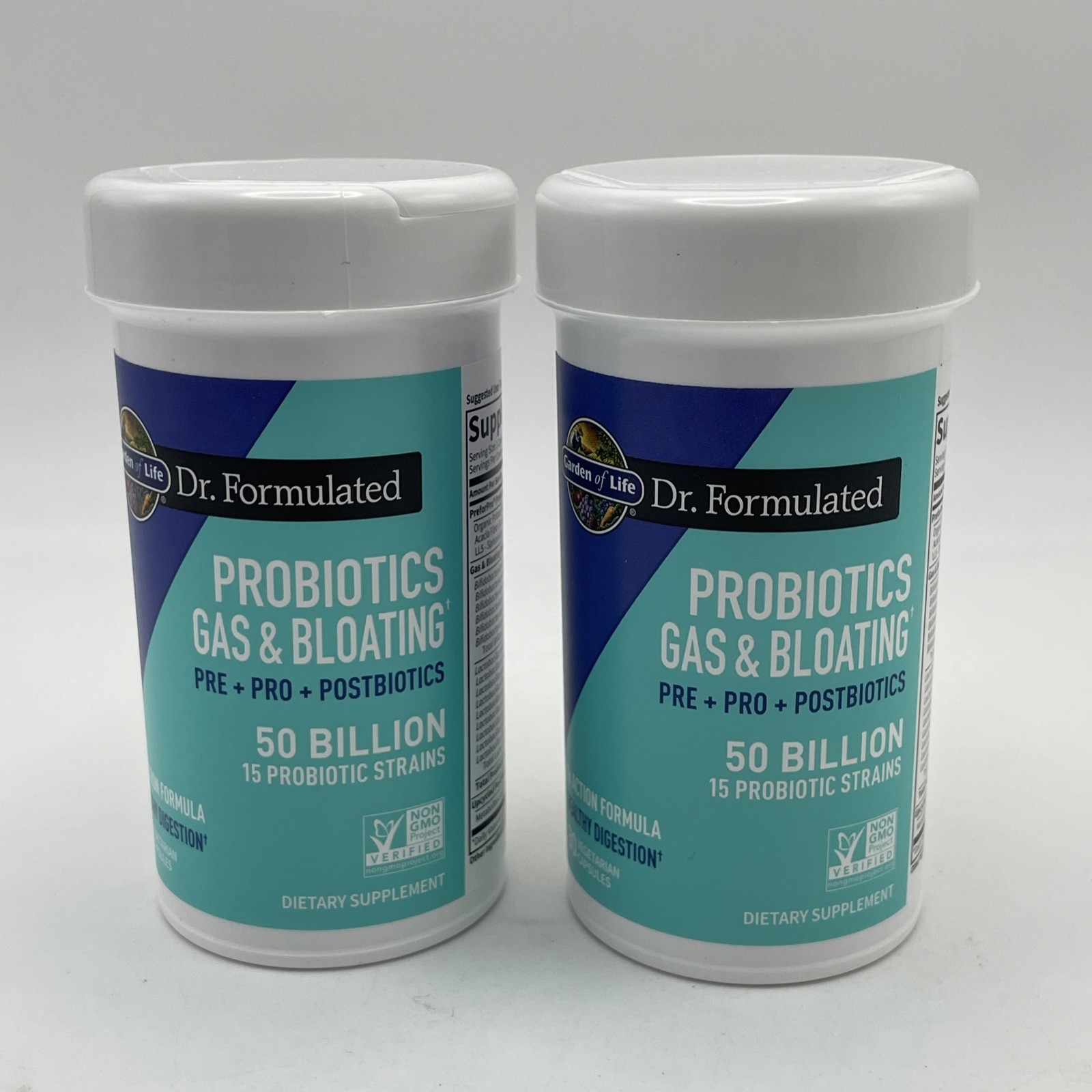 2X Garden of Life Dr. Formulated Probiotic Gas & Bloating 30 Cap Exp 06/26