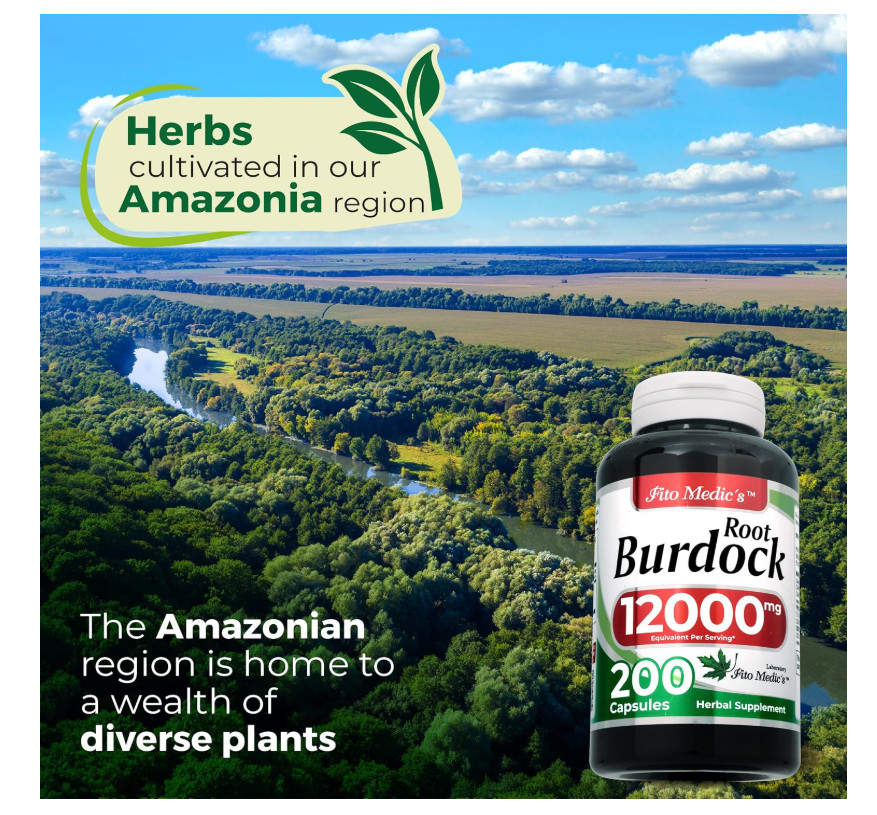 Organic Burdock Root 12000mg High Absorption Joint Skin Detox 200 Veg Capsules