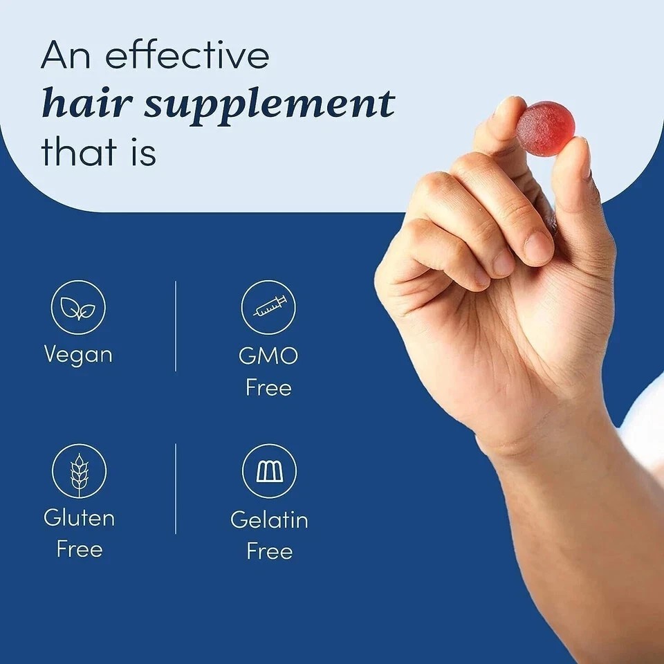 Man Matters Biotin Hair (60 Gummies) with DHT Blocker Keeps Hair Healthy,Strong