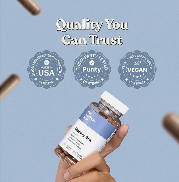 Her Fantasy Box Slippery Elm Capsules for Support Wellness and Moisture Feminine