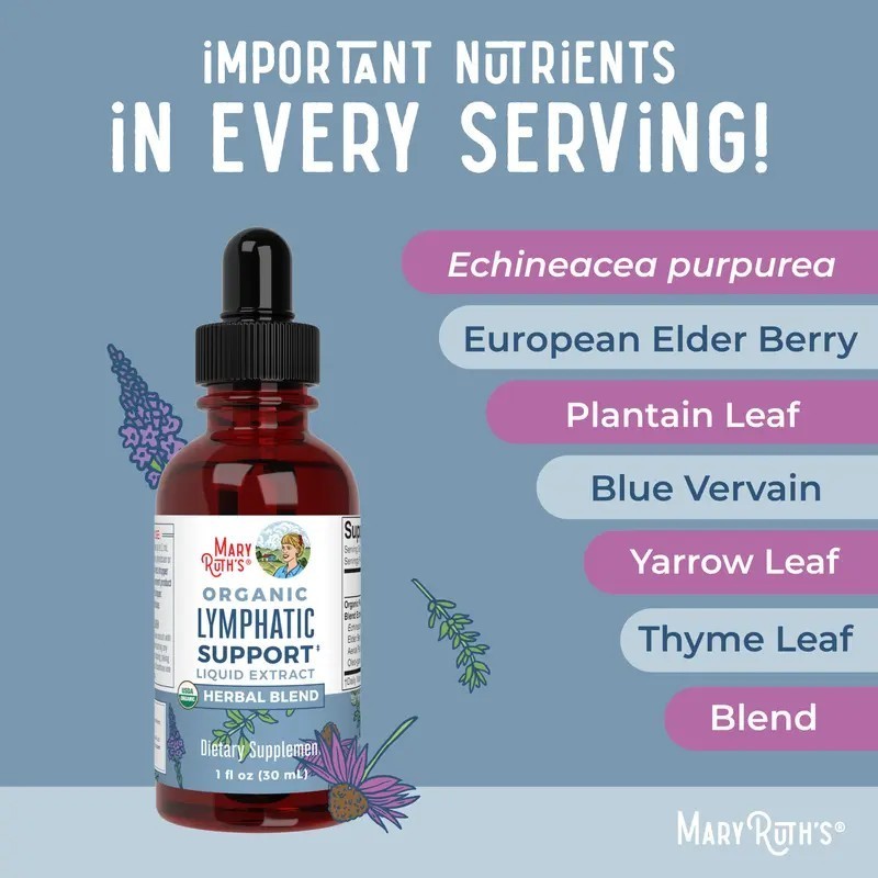 MaryRuth’s Lymphatic Support Herbal Blend Liquid Drops – USDA Organic Lymphatic.