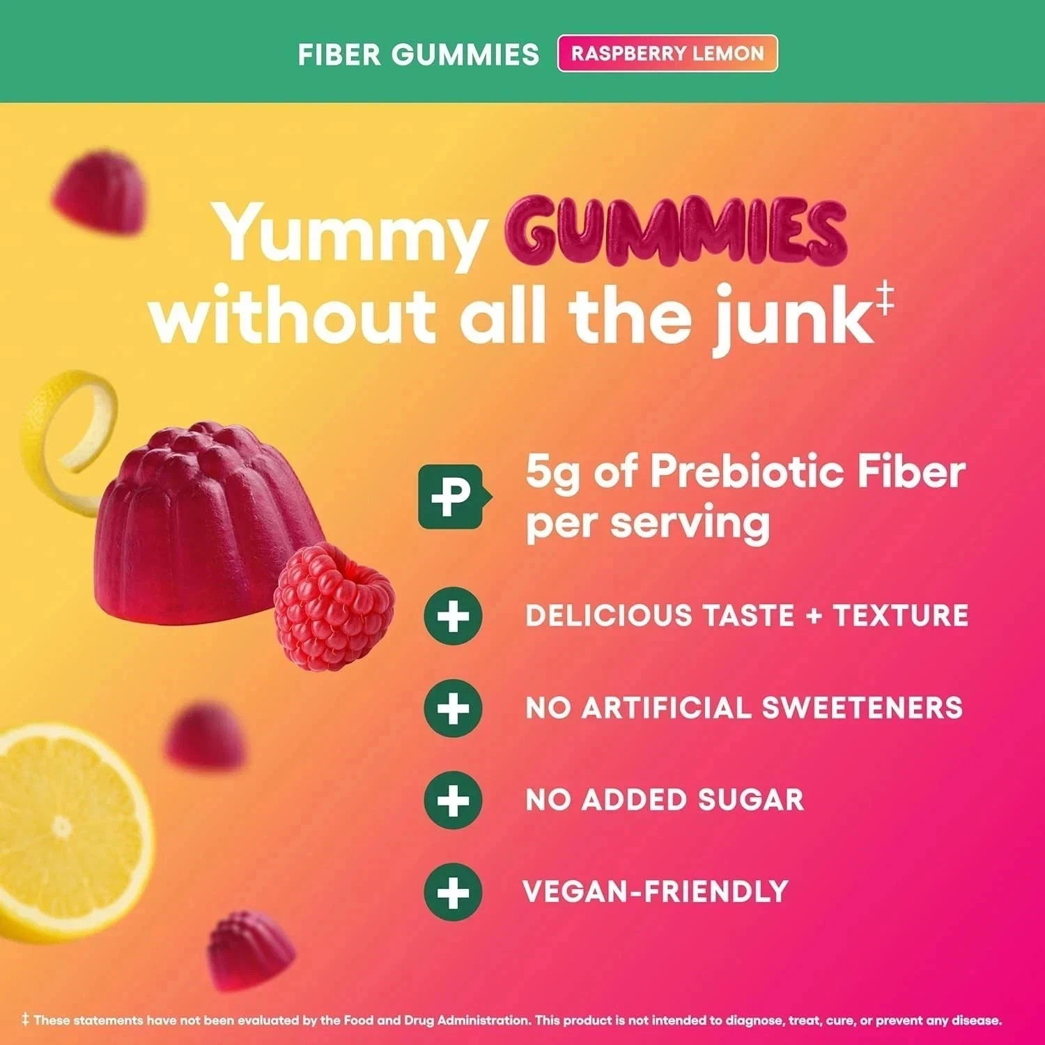 Physician’s Choice Fiber Gummies for Digestive Health & Regularity – Raspberry *