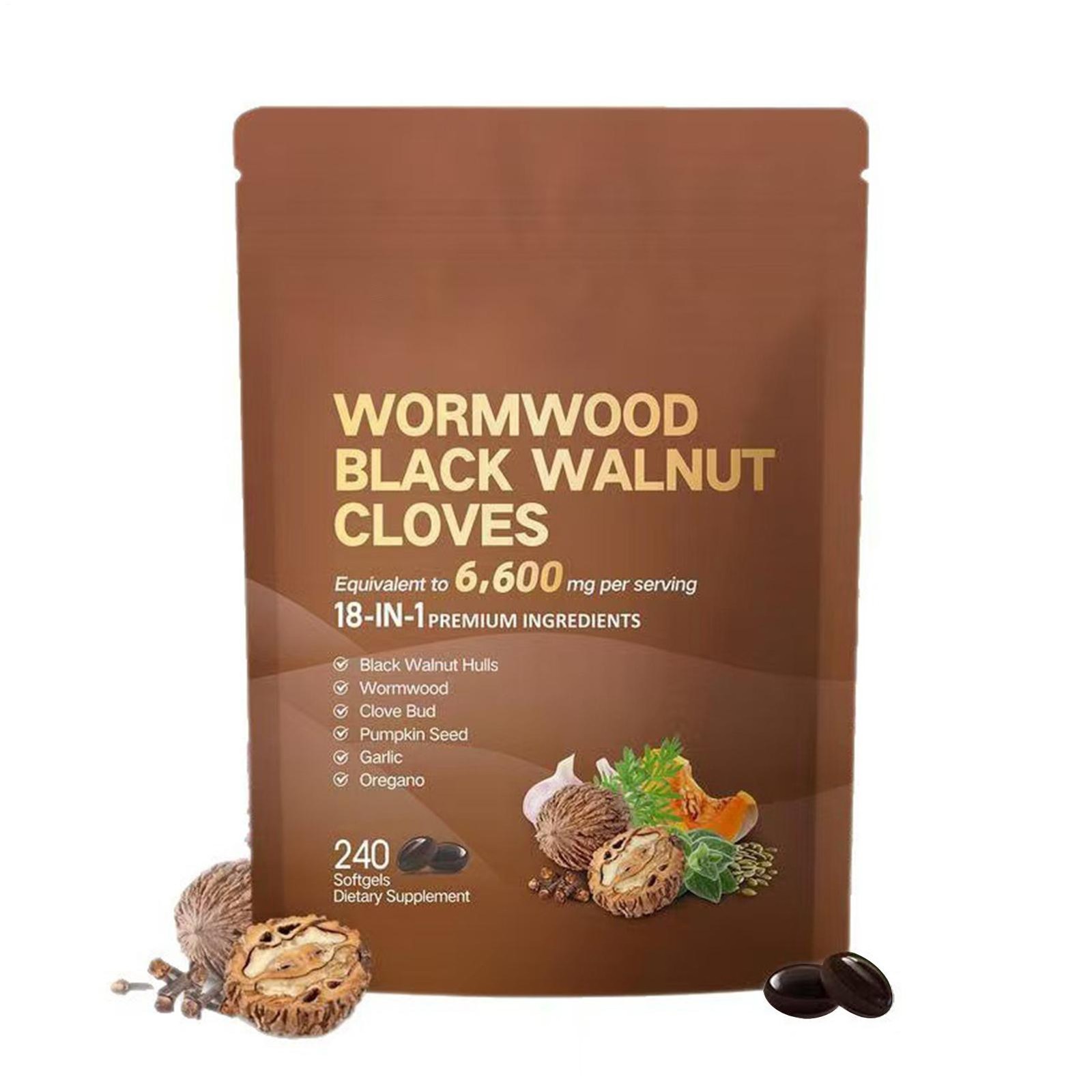Wormwood Black Walnut Cloves, Boost Metabolism & Energy