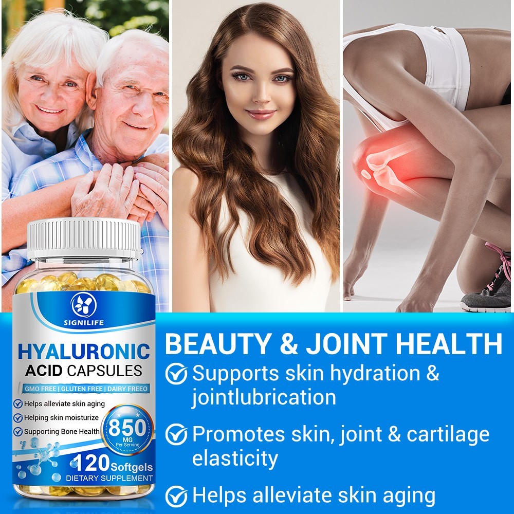 Hyaluronic Acid Anti Aging Hydrating Capsules Wrinkles Fine Lines Joint Health.