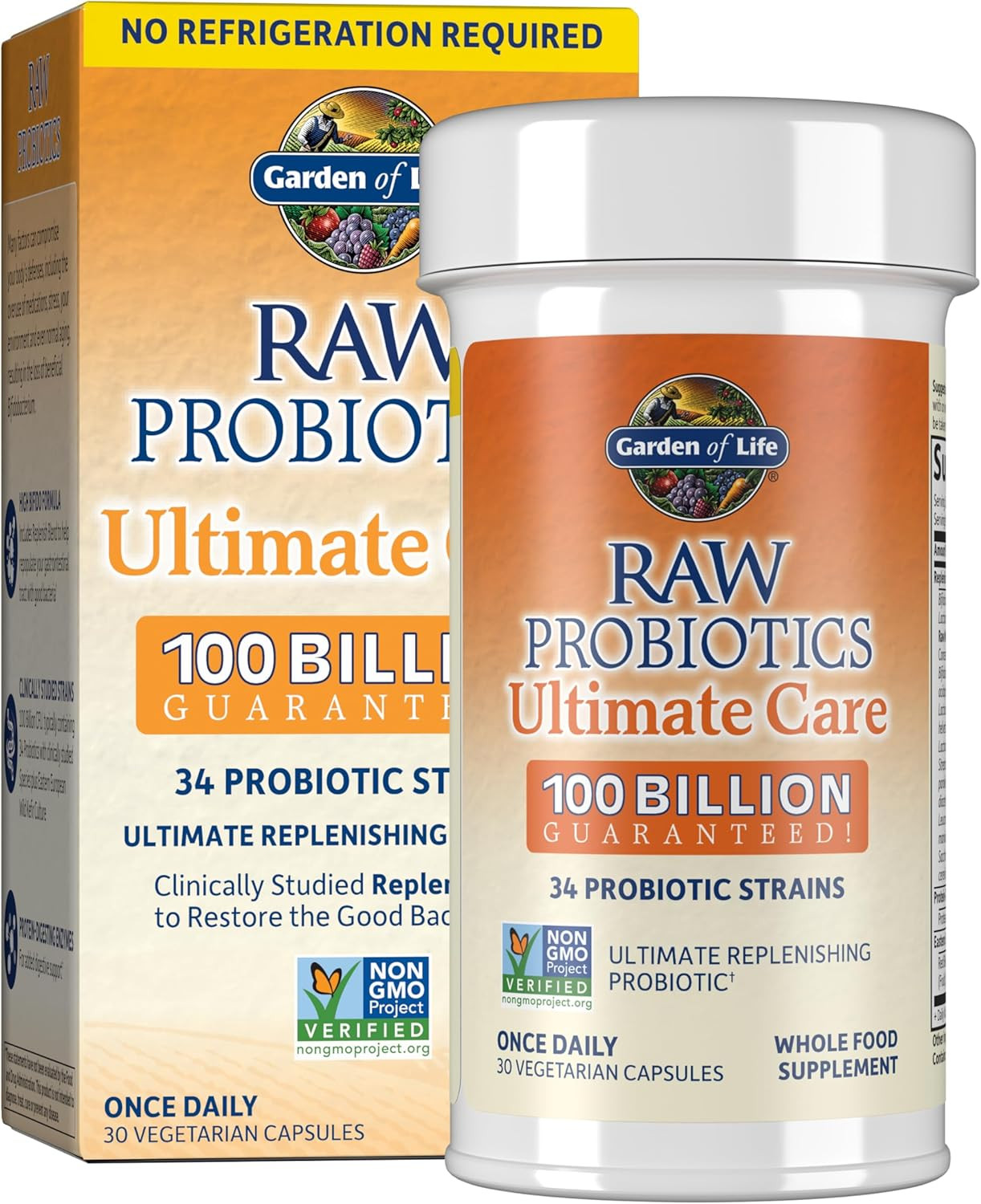Garden of Life Raw Probiotics for Women and Men with Digestive Enzymes, 100 Bill