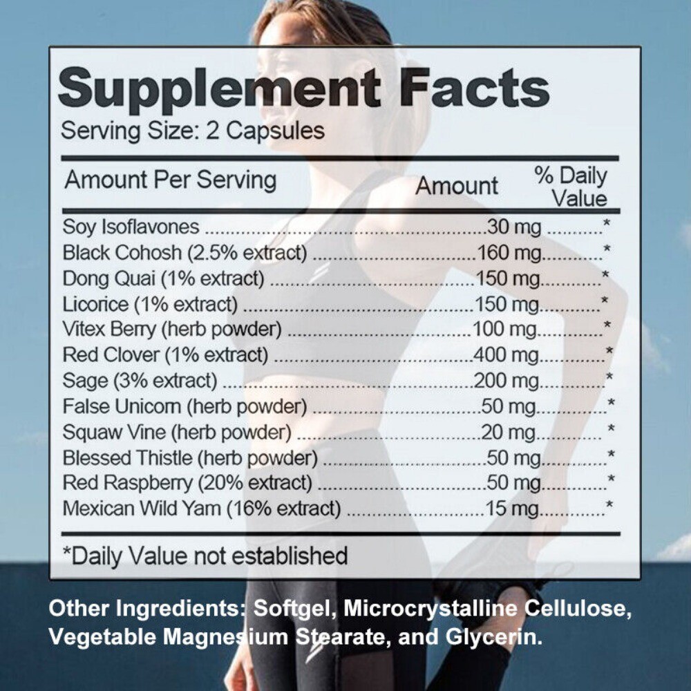 Women Menopause Health Softgel Hormone Emotional Balance Hot Flashes 120 Pills