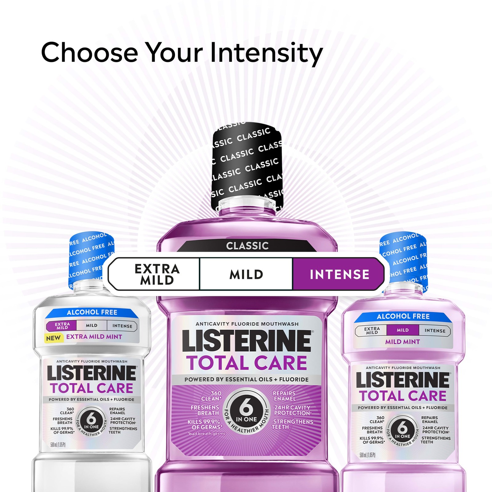 Listerine Total Care Anticavity Fluoride 33.8 Fl Oz (Pack of 2), Purple