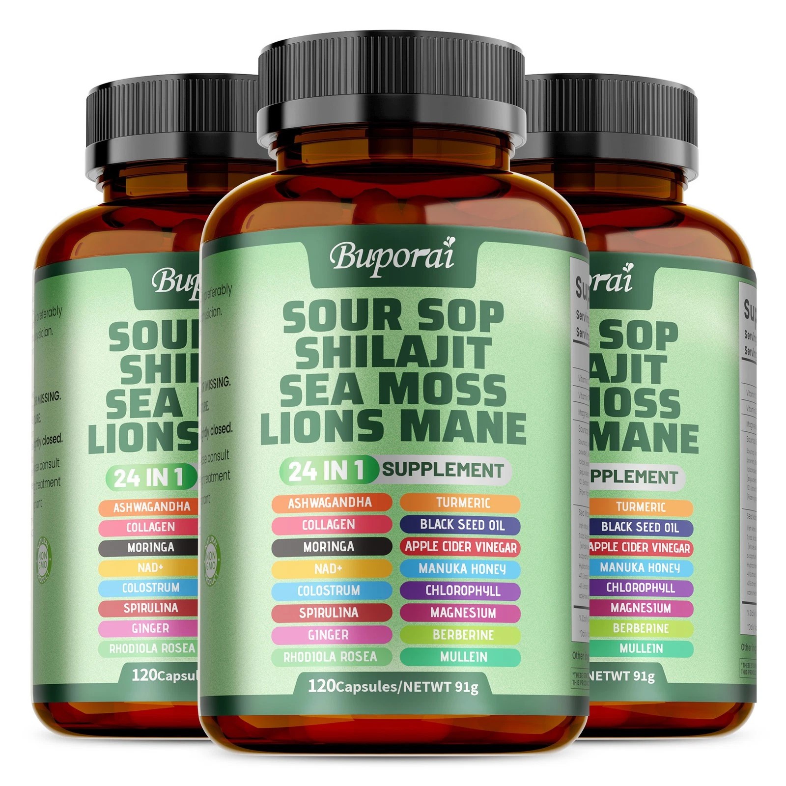 24-in-1 Soursop Shilajit Sea Moss Lion’s Mane – Antioxidants, Joint, Skin Health