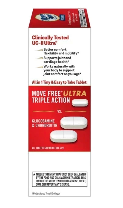 Schiff Move Free Ultra 3X Triple Action 75 Tablets EXP 10/28