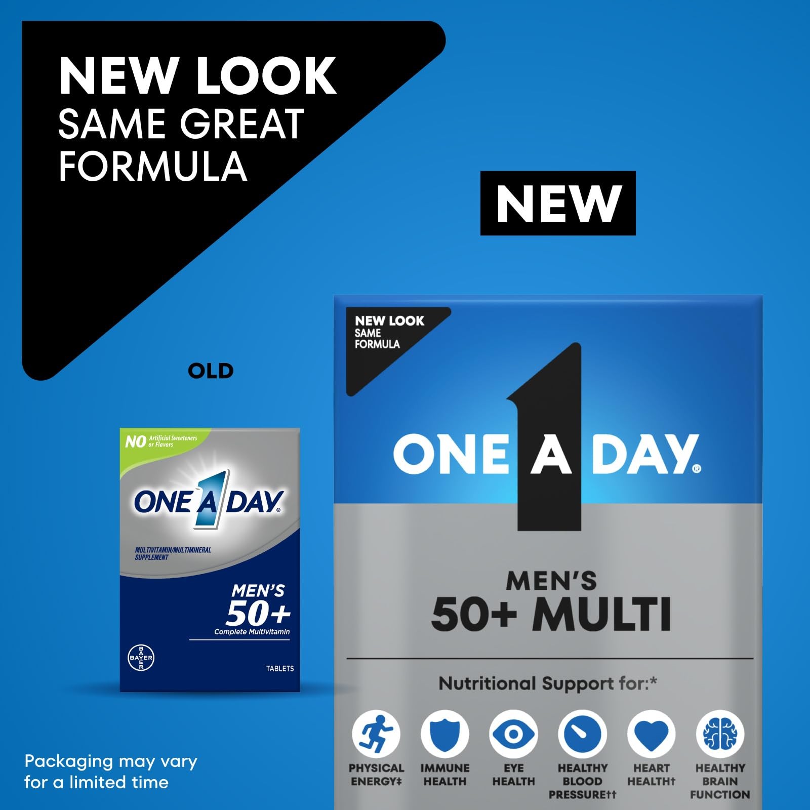 One A Day Men’s 50+ Multivitamins, Supplement with A, C, D, E and Zinc