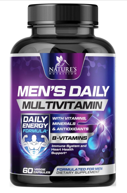Multivitamin for Men Vitamin A, C, D, E, Zinc, Calcium, Multivitamins for Immune