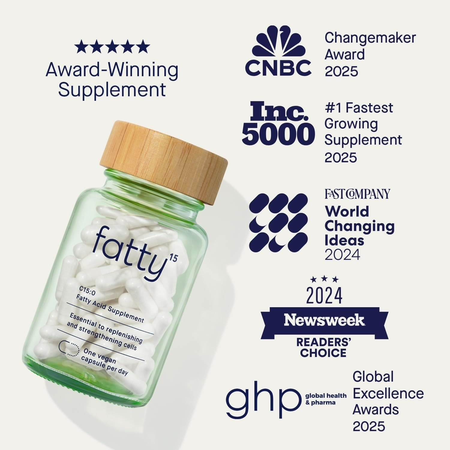 Fatty15 C15:0 Pentadecanoic Acid Healthy Aging Supplement – 90 Capsules