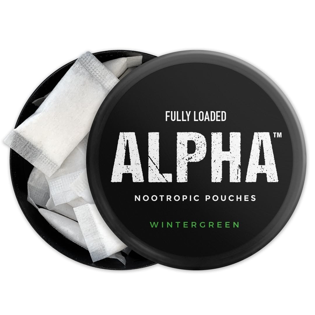 Nootropic Pouches – 5 Cans, 15 Pouches Each – Wintergreen Flavor, Fast Absorptio
