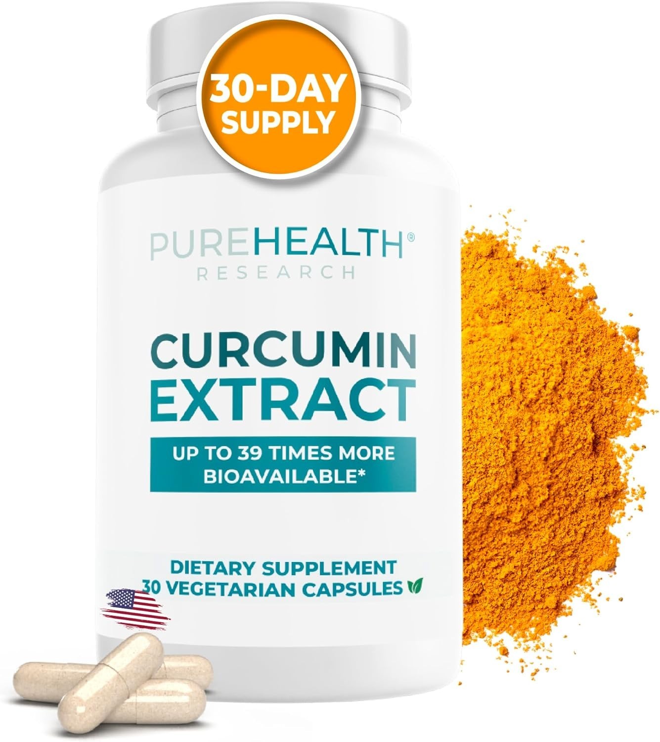 PUREHEALTH RESEARCH Curcumin Extract – High Absorption Turmeric Supplement