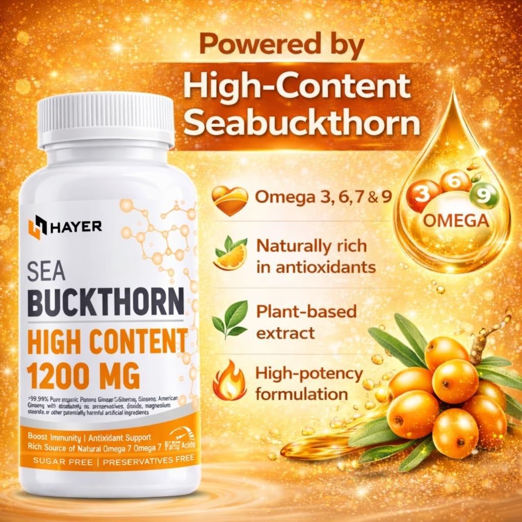 Hayer Sea Buckthorn Seabuckthorn 60 Tablets | Omega 3 6 7 9 Rich Formula | F.S.
