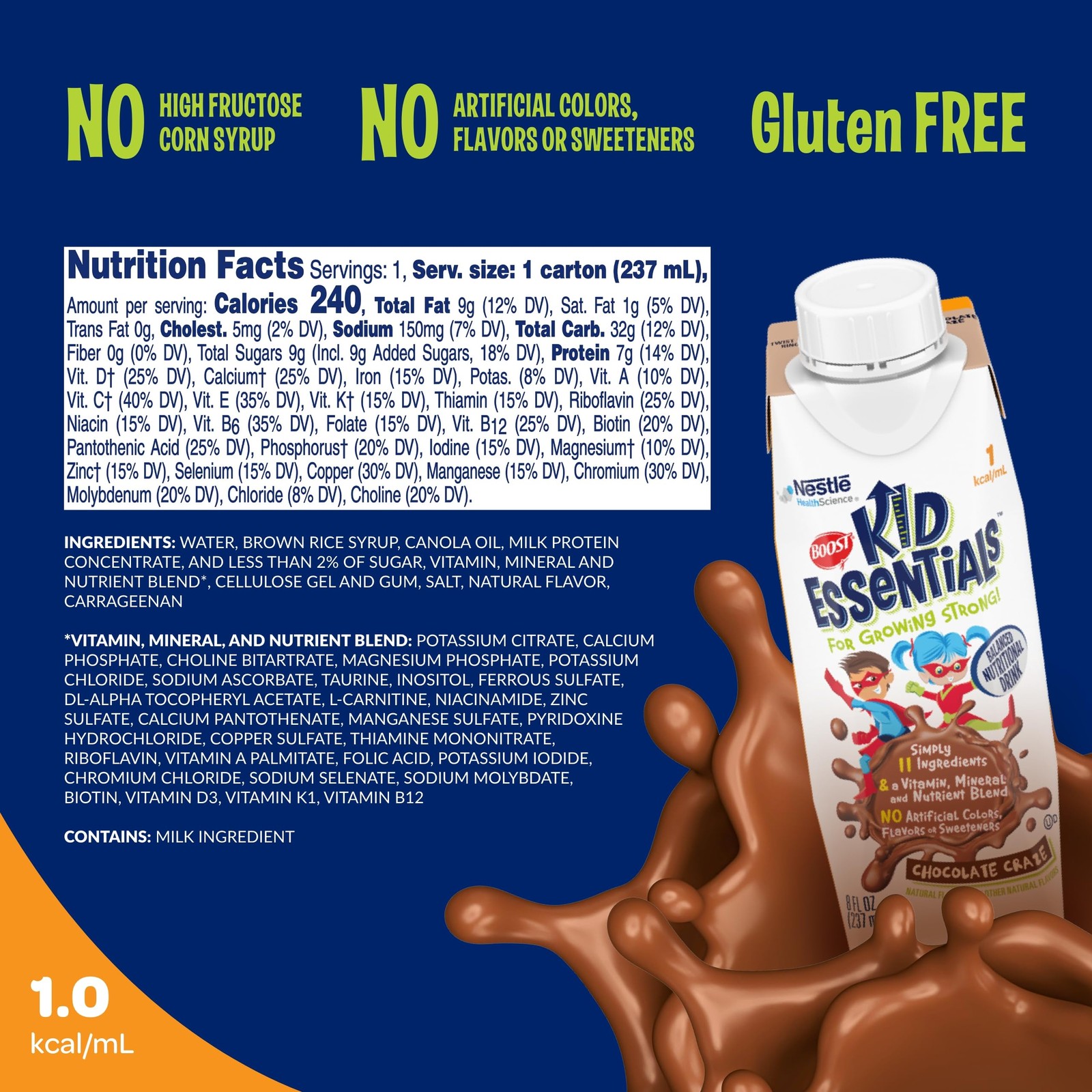 Boost Kid Essentials 1.0 Chocolate Craze 24 X 8 Fl Oz Carton 00043900913599