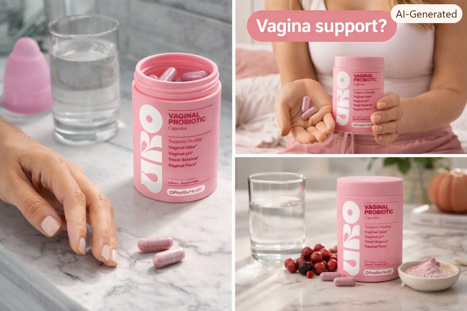 URO Vaginal Health Probiotic for Women – Cranberry D‑Mannose 30 Day Supply