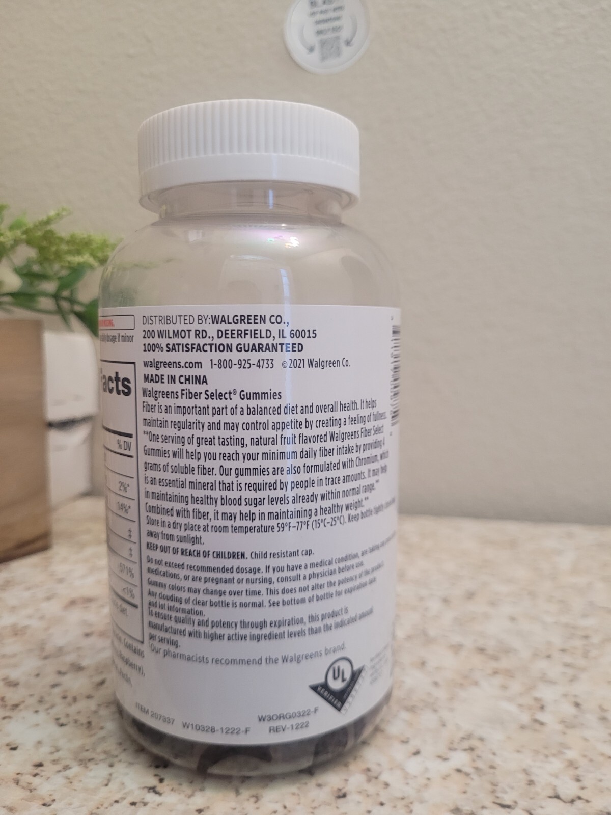 Walgreens Fiber Select Gummies Natural Mixed Berry Flavor 90 Gummies Exp:05/2025