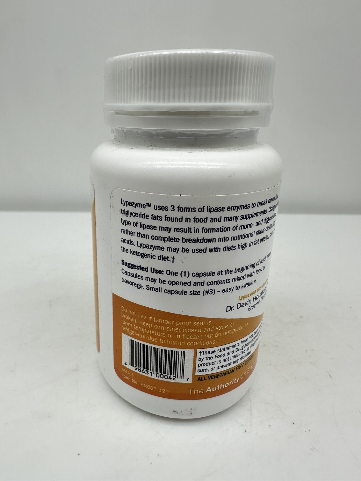 Houston Enzymes Lypazyme 120 Caps fat digestion supports keto diet 06/28