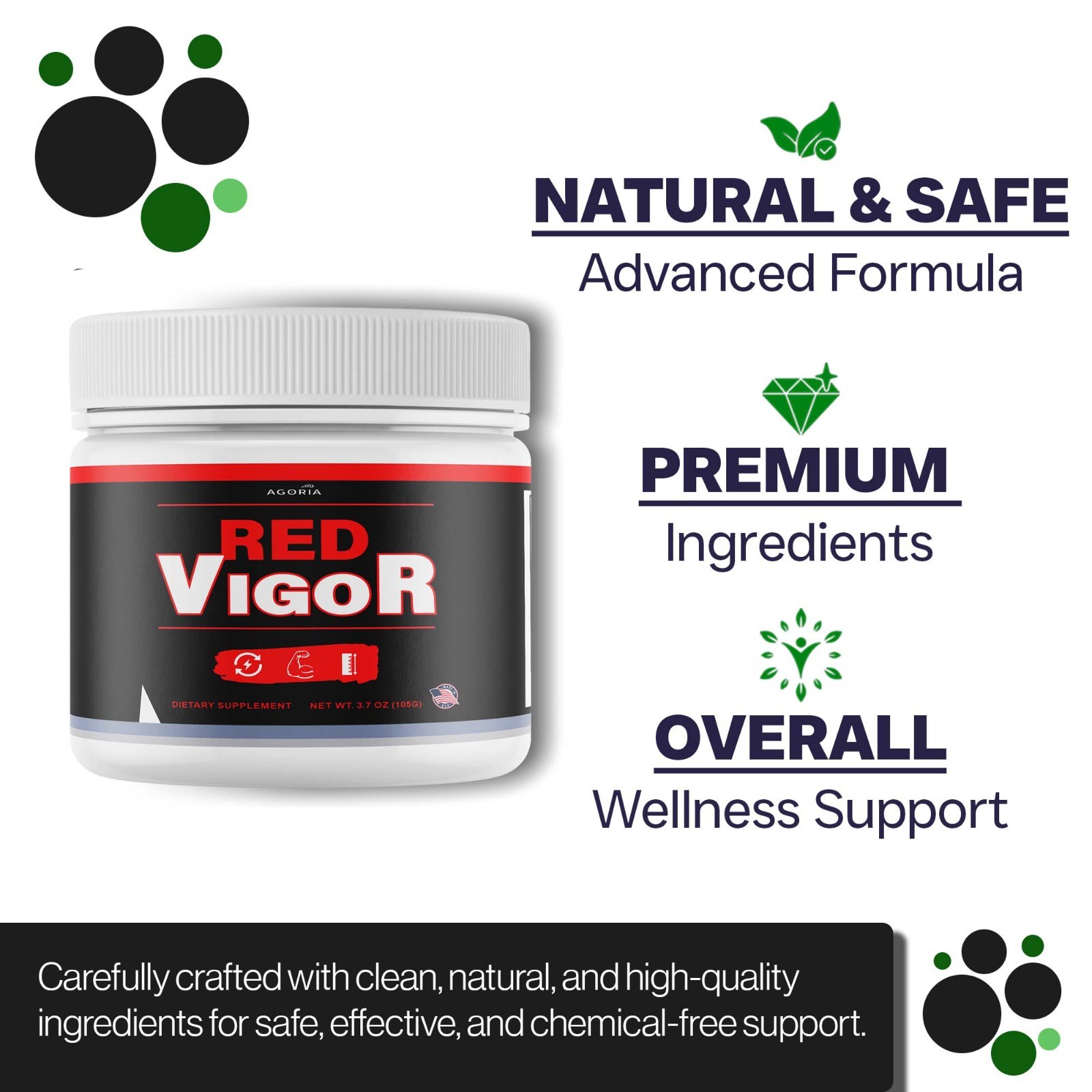 ( 3 Pack ) Red Vigor for Men, Redvigor Advanced Daily Male Support Powder