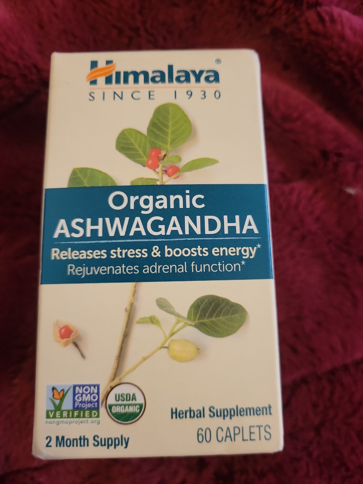 Himalaya Ashwagandha 60 Caplets Dairy Free Gluten Free EXP 04/28