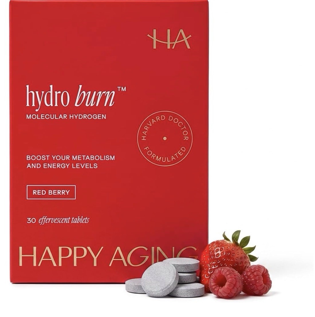 Happy Aging Hydro Burn Molecular Hydrogen 30Tablets for Water – magnesium berry