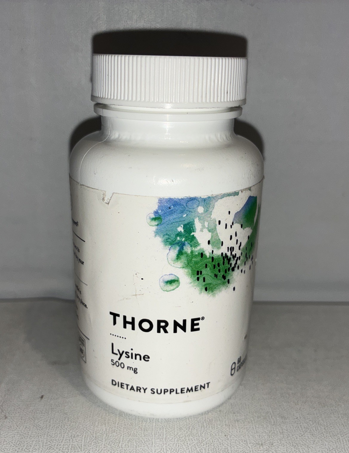Thorne L-Tyrosine 500mg 60 Count Exp 01/2029/slightly Damaged Outer Packaging