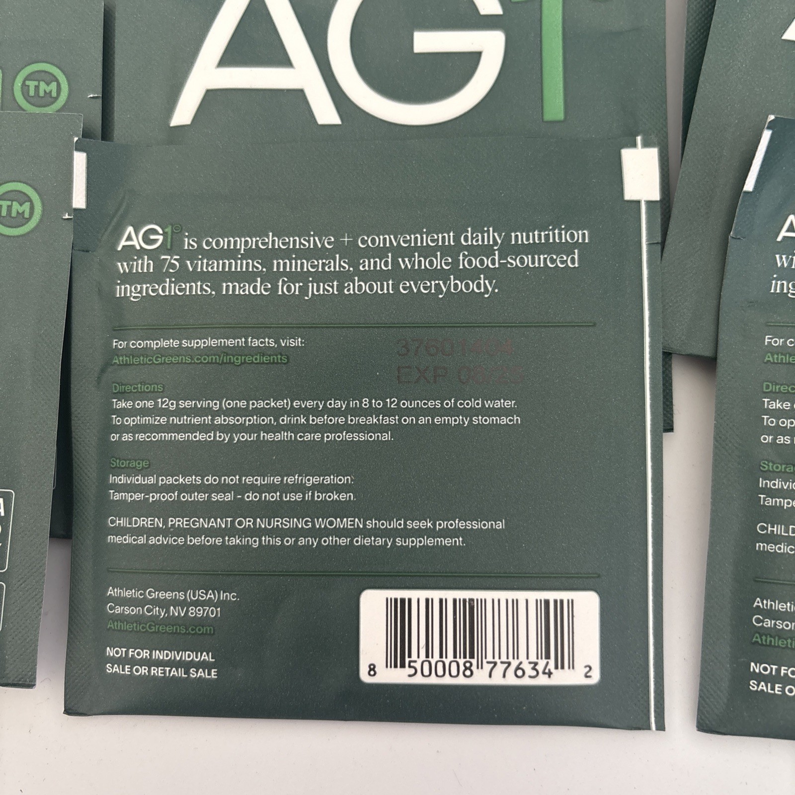 4BOXES Athletic Greens 5Single-Serving Packets AG1Green Food Supple (damaged box