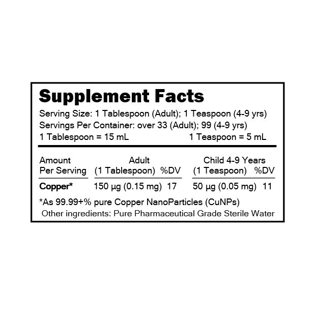 MediCOPPER® True Colloidal Copper Dietary Supplement – 500 mL in Glass Bottle
