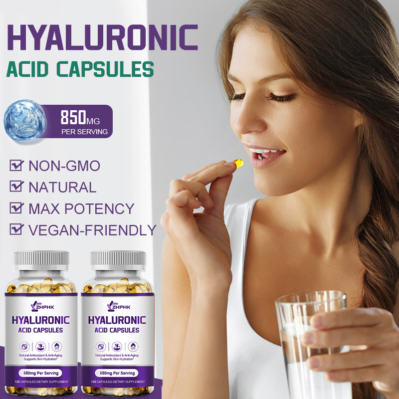 ZHPHK Hyaluronic Acid 850mg Capsules – Support Anti-Aging,Skin & Joint Health
