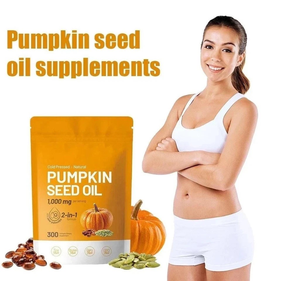 Pumpkin Seed Oil 1000mg with Saw Palmetto 300-Softgels.NEW