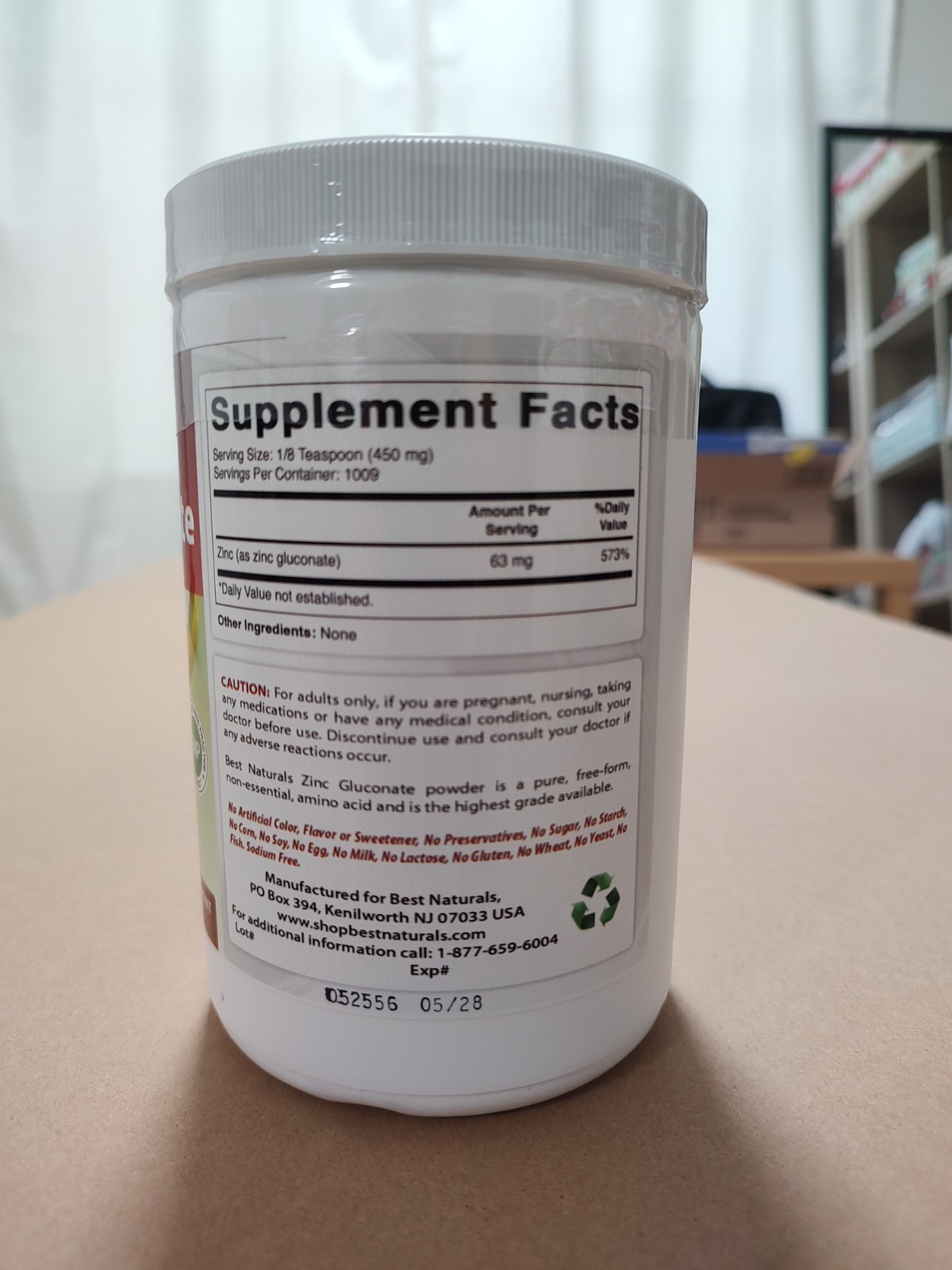 Best Naturals Zinc Gluconate Pure Powder 1 Pound