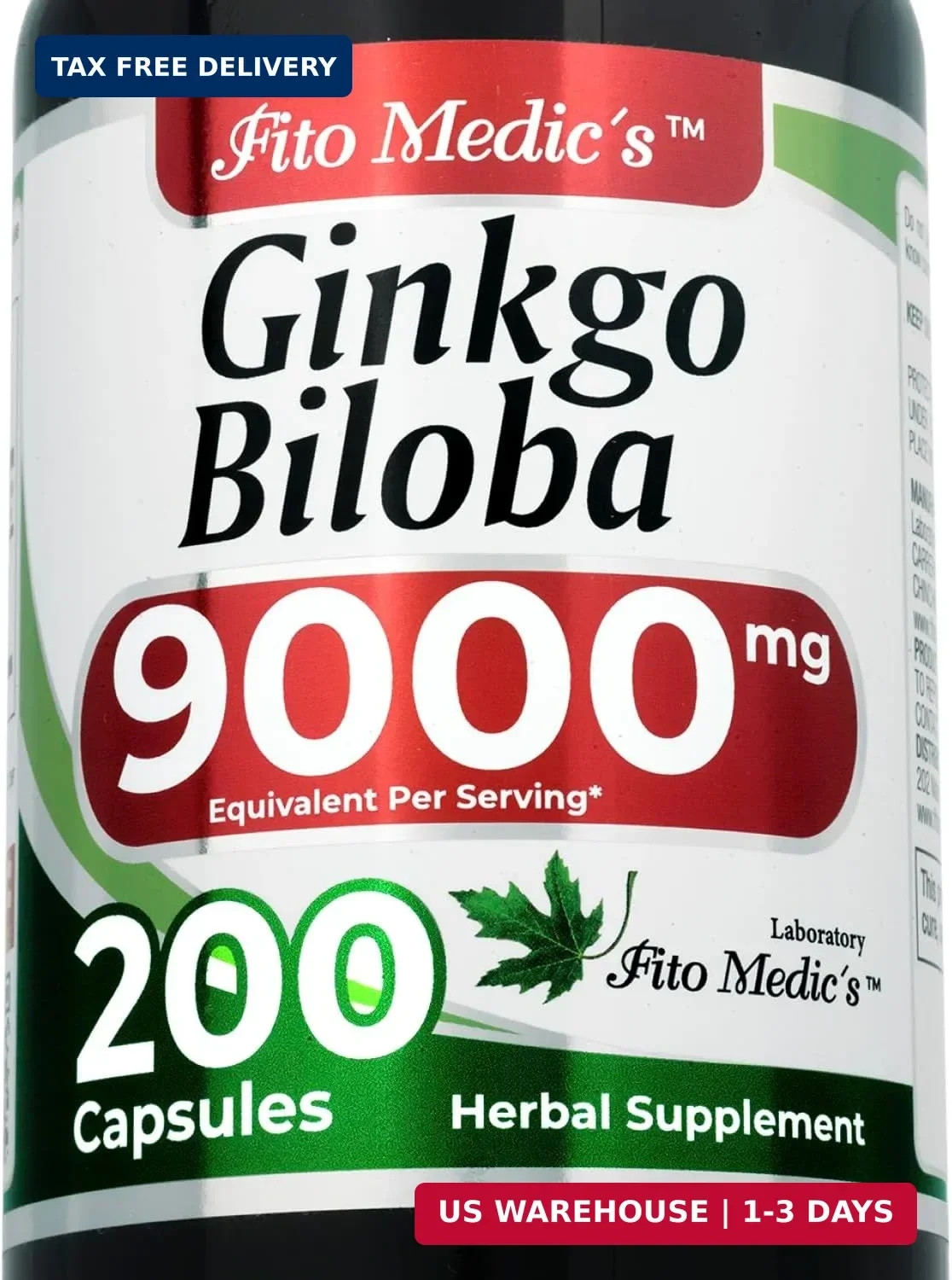 FITO MEDIC’S Ginkgo Biloba | Ginkgo biloba Herb Leaf Capsules | 200 Capsules | C