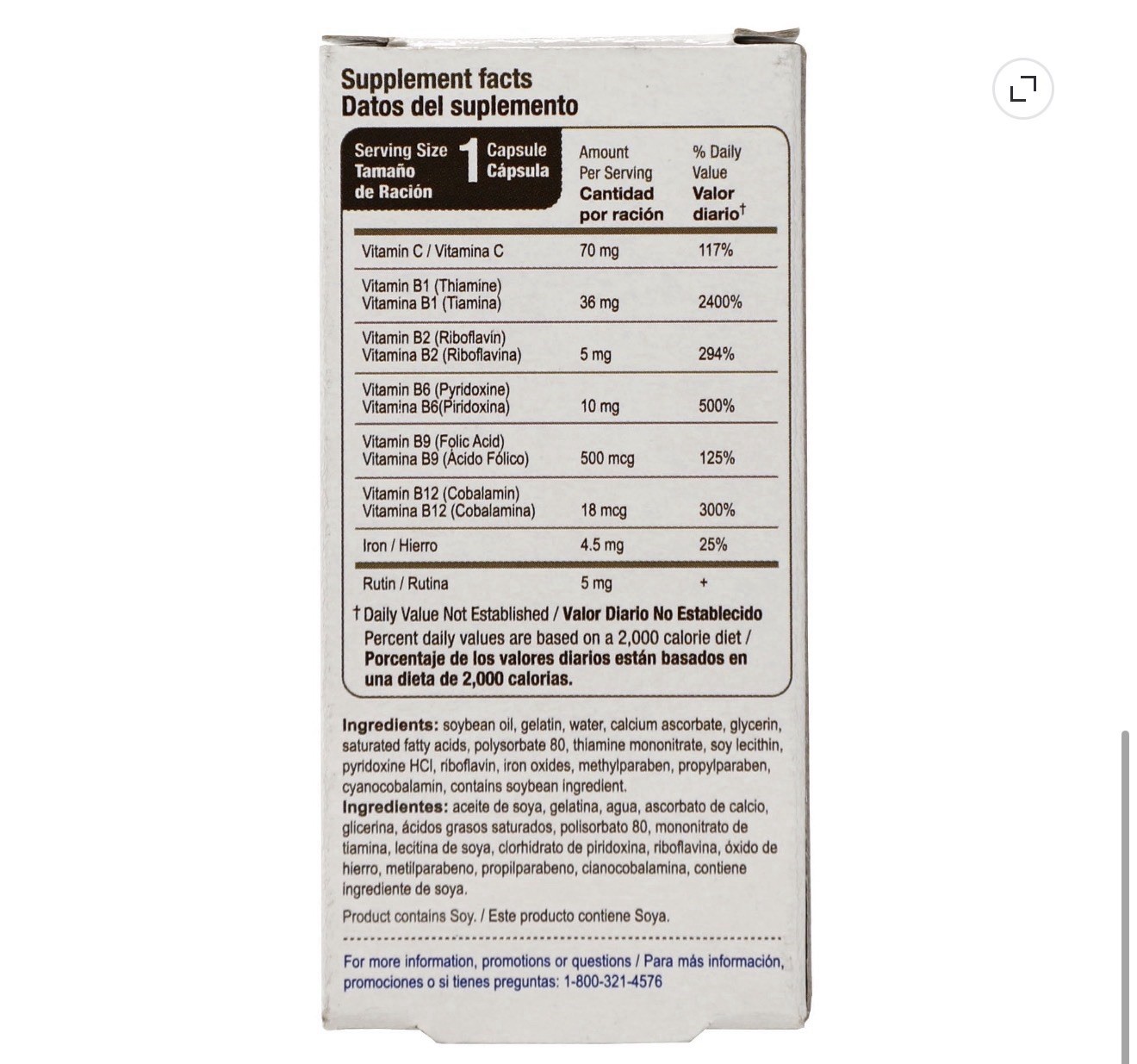 Bedoyecta Multivitamin with Vitamin B12 and Folic Acid Supplement Capsules 30 Ct