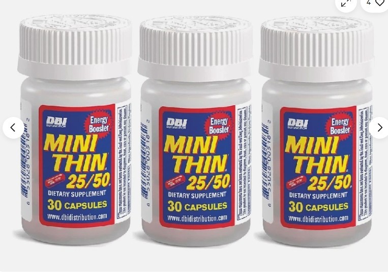 3x Bottles Mini Thin 25/50 Energy Booster Herbal Dietary Supplement- 90 Capsules