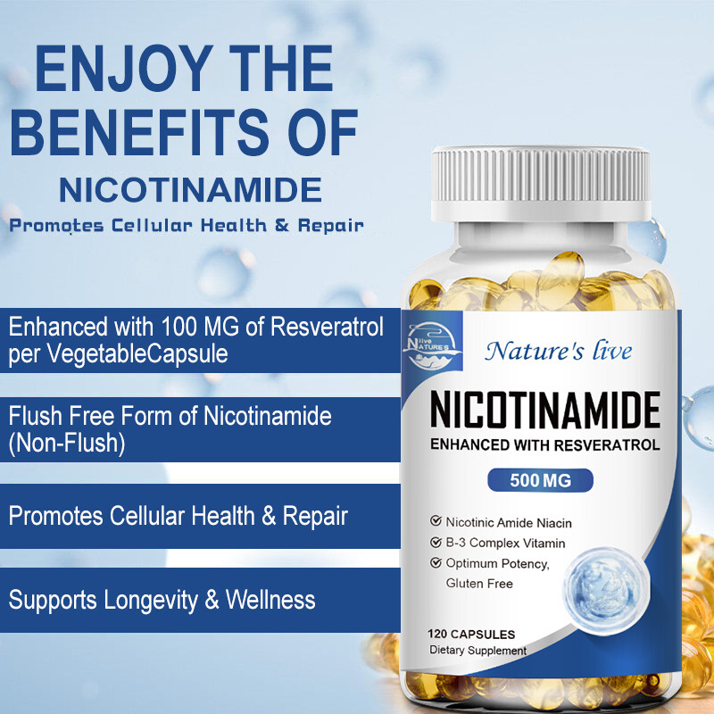NATURE’S LIVE Nicotinamide Capsules with Promotes Healthy Skin Support Energy